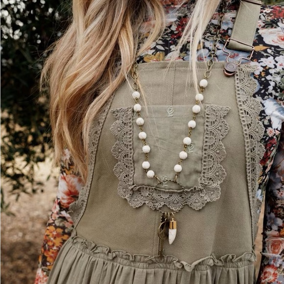 In loom three bird nest green overall dress maxi length size large - Picture 4 of 10